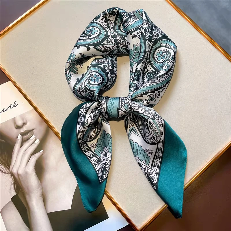 Mode Paisley Print Seide Haarbänder Schal Frauen 2025, Neue Elegante Bandana Halstuch Kopf Bands Foulard Weibliche Schals – Detail 16