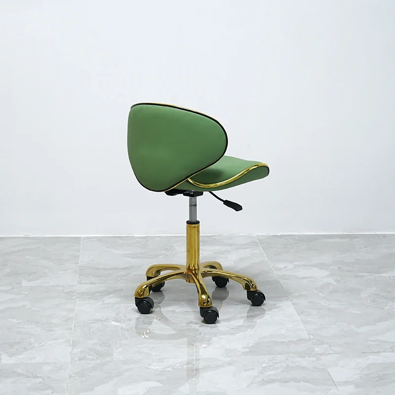 New Product Grey Leather Gold Plated Barbershop Chair