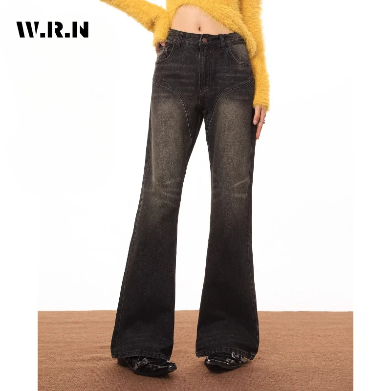 

American Retro High Waist Straight Jeans Women's Casual Pockets Vintage Pants 2024 Spring Y2K Grunge Streetwear Denim Trouser