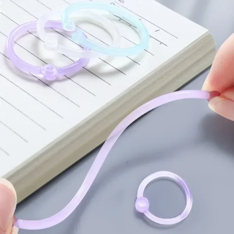 32pcs/set O15mm Loose Leaf Binder Rings Opening Notebook Refill ffice Book Binding Keychain Ring DIY Photo Album Circle Clamps