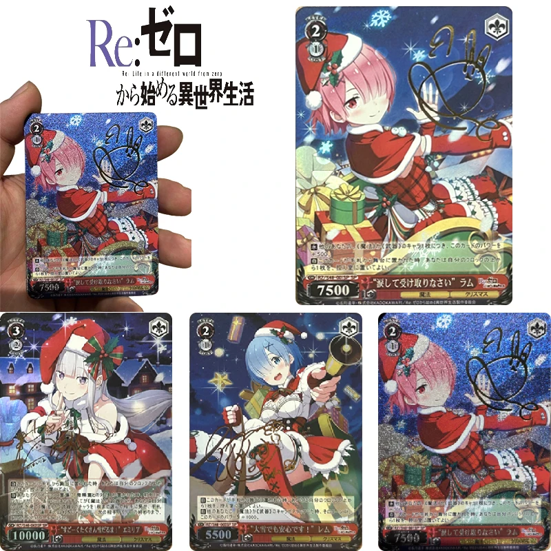 

Re:life In A Different World From Zero Emilia Rem DIY Домашняя коллекционная карта с текстурой Рождественский подарок на день рождения Игровые игрушки