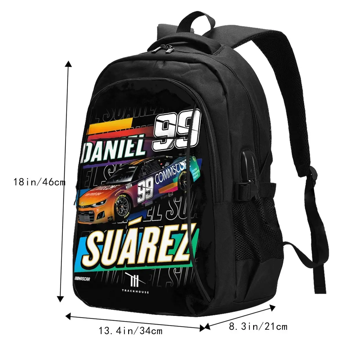 Daniel Suarez-Mochila Water Resistant Laptop, Mochila de Negócios, Porta USB, Bolsa de faculdade para homens e mulheres, 99