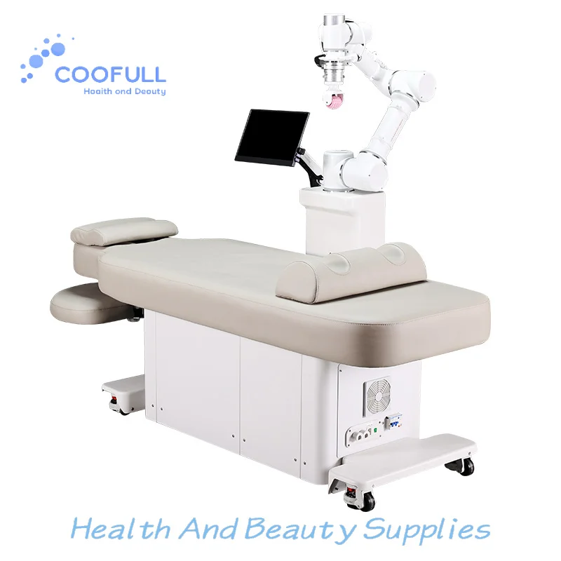 Coofull  AI Smart Voice Control Electric Massage Table Bed Spa Wellness Table with Intelligent Mechanical Massage Arm for Salon