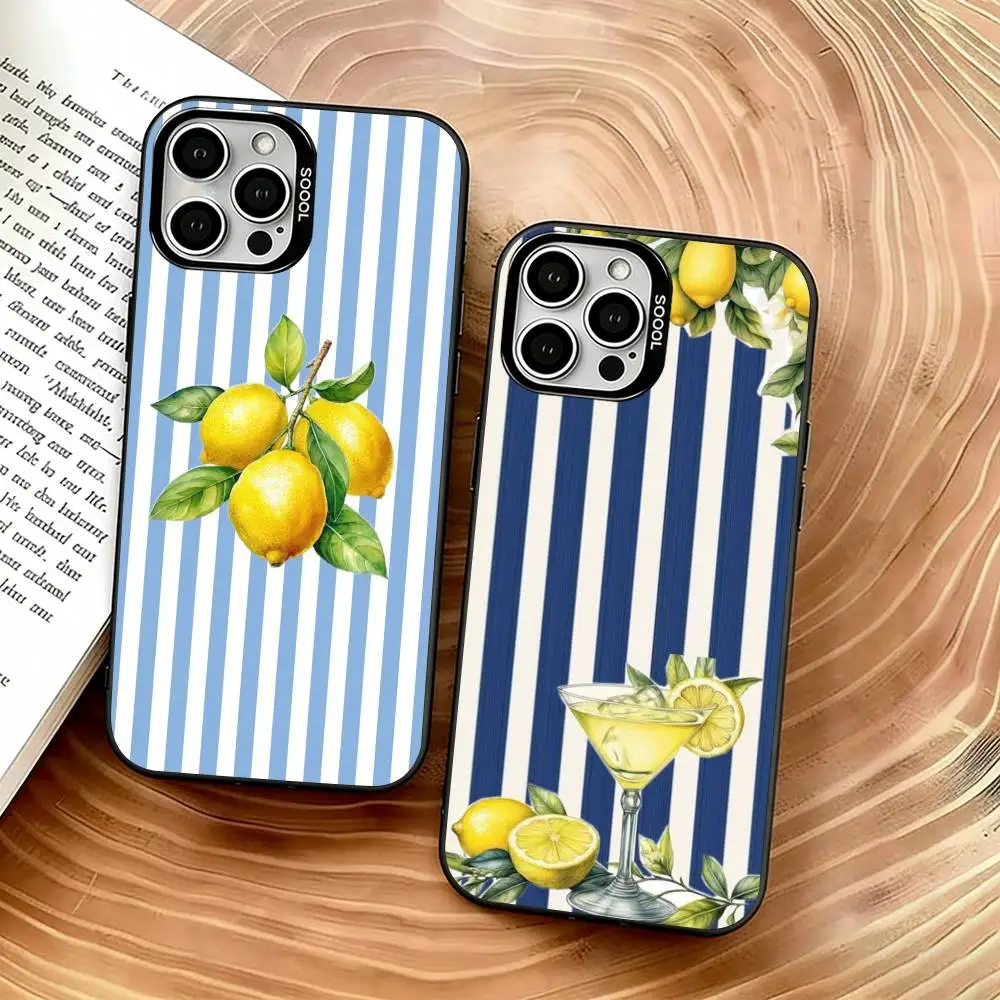

Minimalist Lemon Phone Case For iPhone 17,16,15,14,13,12,11 Plus,Pro Max,XS,Colorful Silver Black Cover