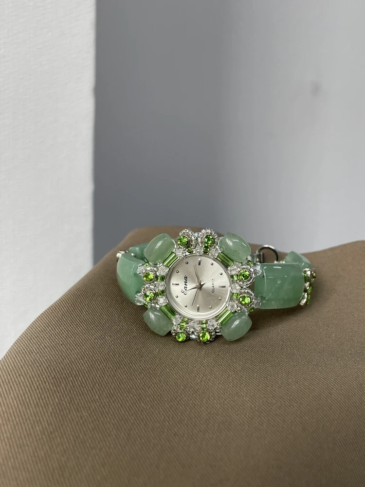 Fashion Exquisite Gem Green Sunflower Watch Women's High-value Women's Model 2025 New Women's Watch
