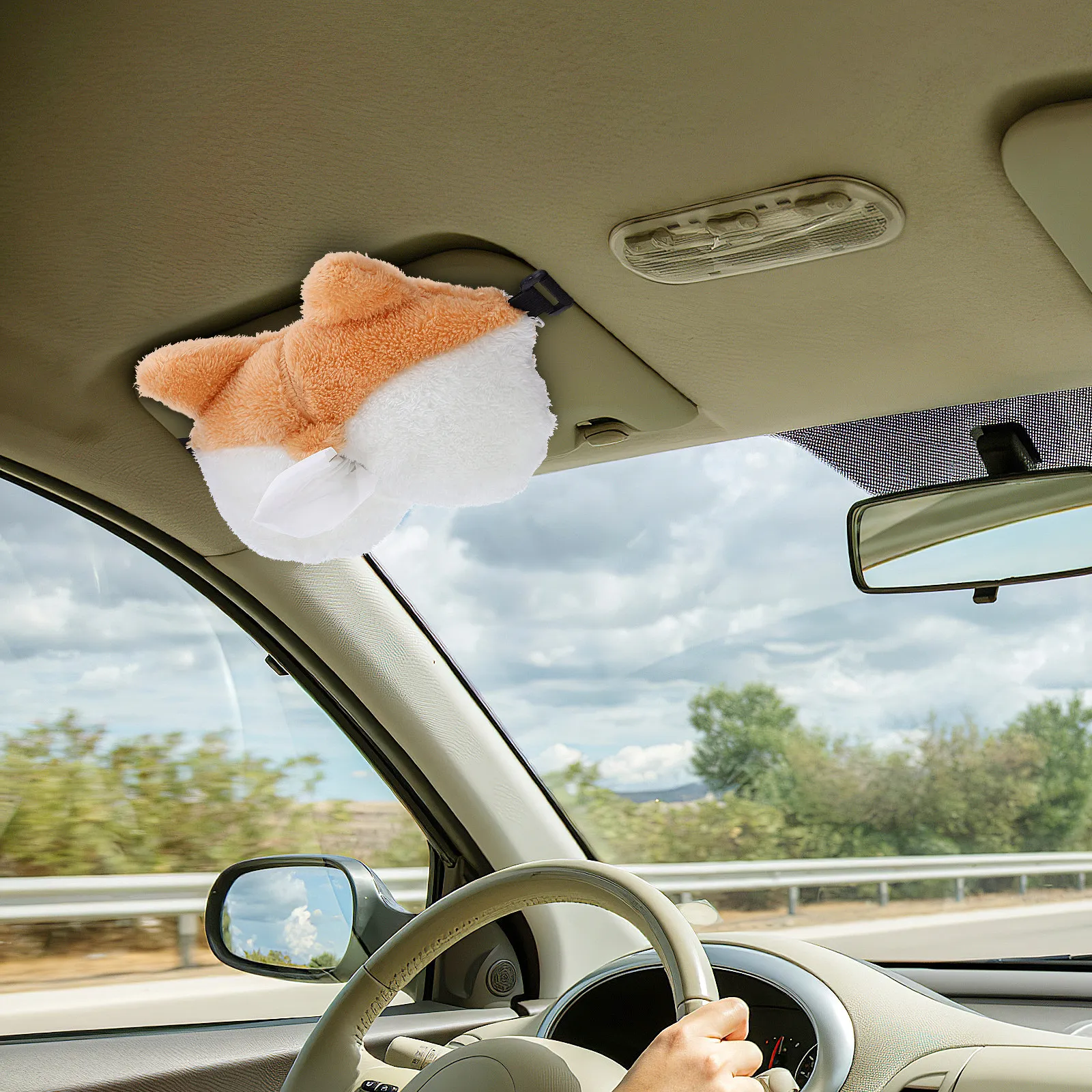 

Премиальный полиэстеровый держатель для салфеток в форме попы корги для автомобиля, дома, офиса, ванной, стола, двойного назначения, чехол для хранения бумаги