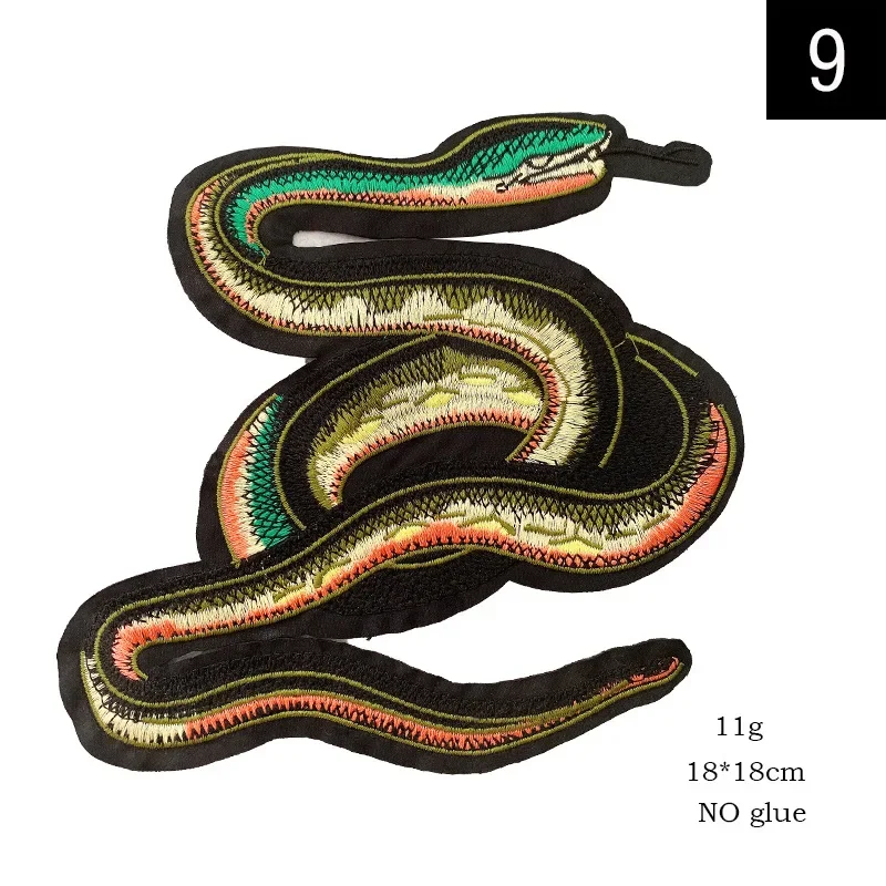 Embroidery Snake Patch,cartoon Badges,animal Appliques,sequined Serpents Patches for Clothing DIY Accessory WF221112