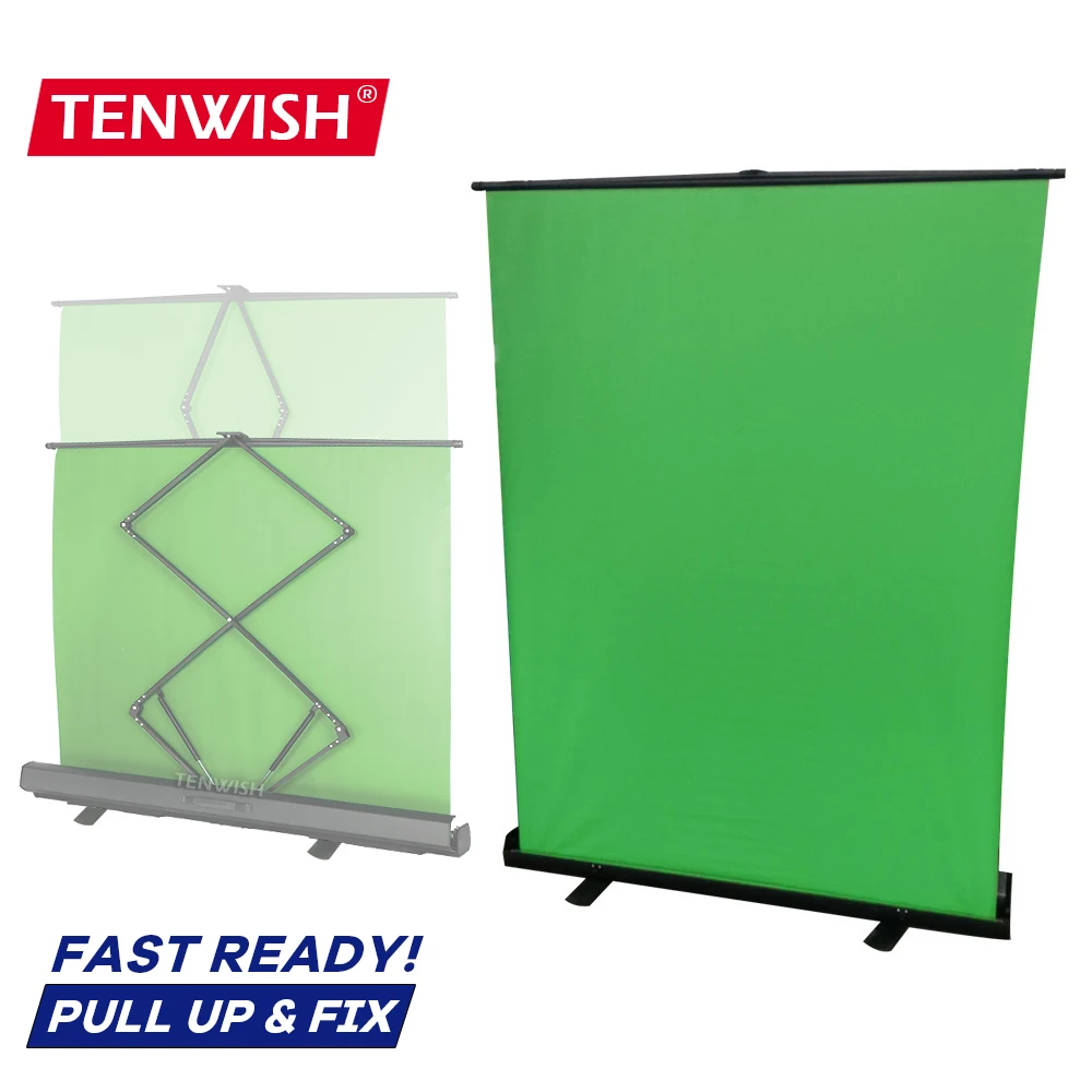 

Collapsible Fast Setup Chromakey Background 1.5x2m Green Screen for Home Studio OBS Stream Zoom Conference TikTok Youtube Video