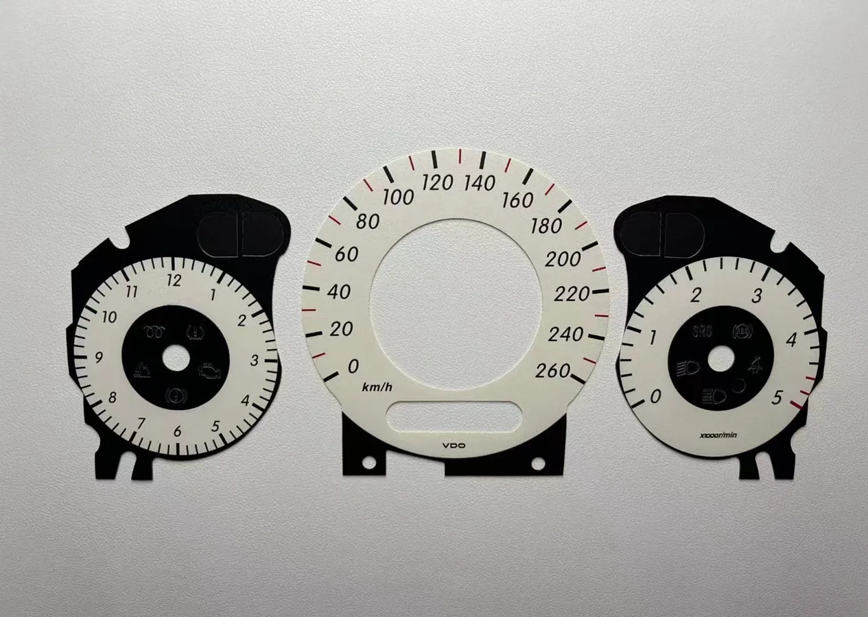 

Gauge Face Counter Face Dials for Mercedes W211 E320 E350 E500 E55 E63 W209 C219 Diesel Instrument Overlay 260KM/H White