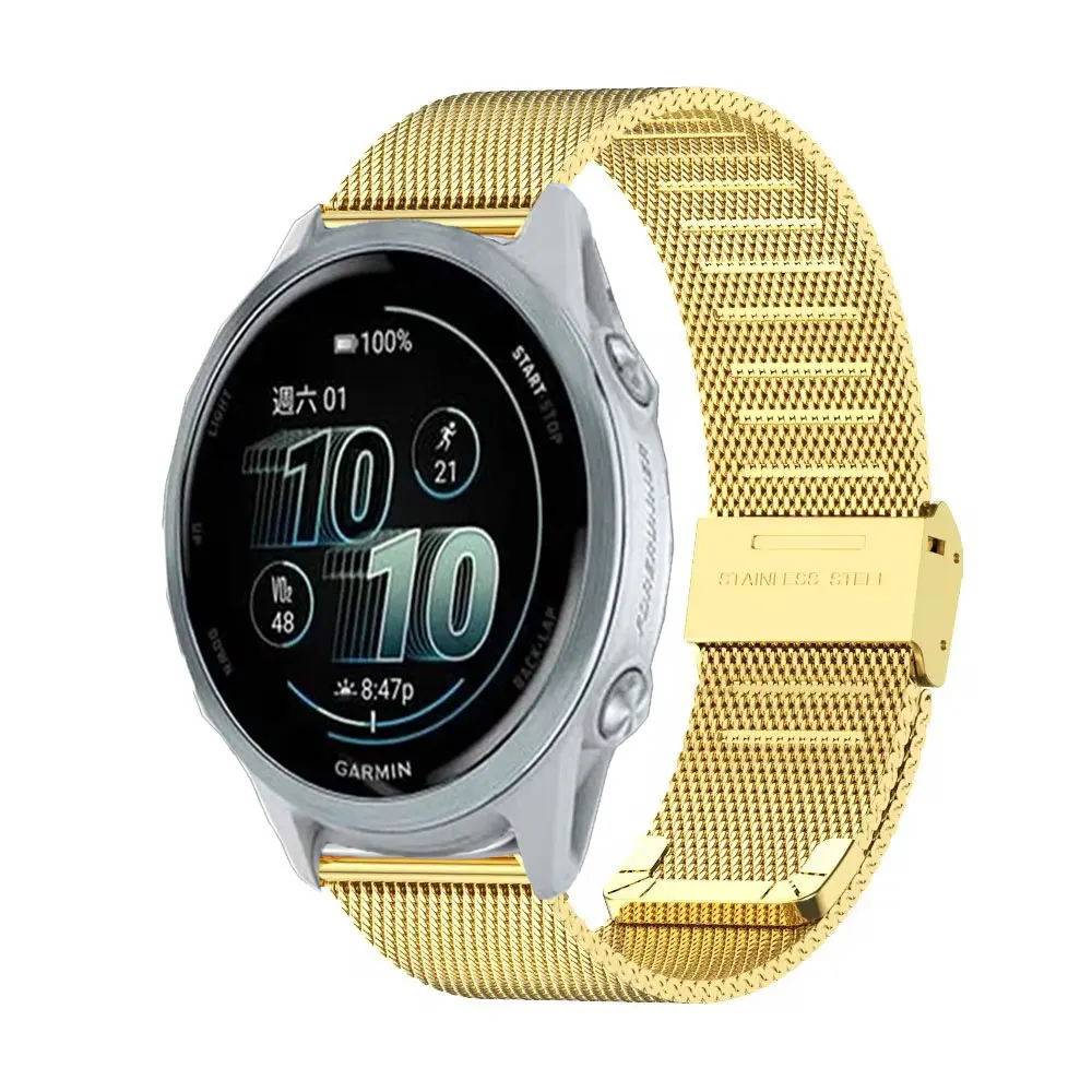 가민 포러너970 46mm 570 47mm 밀라니즈 루프 스트랩, 가민 어프로치 S50 포러너 570 42mm용 메탈 밴드 손목밴드 22mm