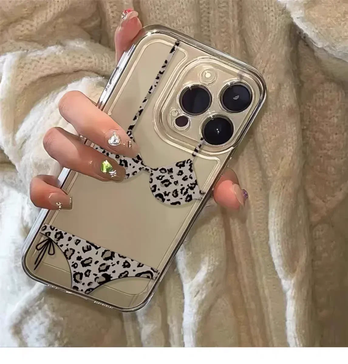 leopard print underwear Personalized and quirky suitable for iPhone 15 promax iPhone 14 phone case 11 new 15 promax women 12 non