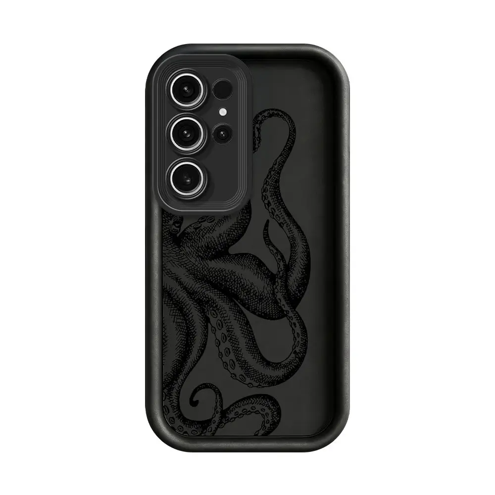 Octopus Tentacles Line Art Engraved Matte Hard for Samsung S26 S25 S24 Ultra Plus FE A57 A56 A54 A37 A26 A17 A16 A07 A06 case