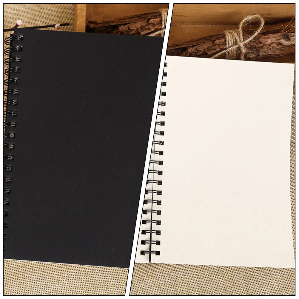 2 Pcs Simple Coil Blank Book Student Notebooks Painting Paper Design Sketchbooks