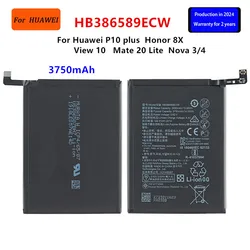 100% Orginal HB386589ECW 3750mAh Battery For Huawei P10 plus Honor 8X View 10 V10 Mate 20 Lite Nova 3/4 Batteries