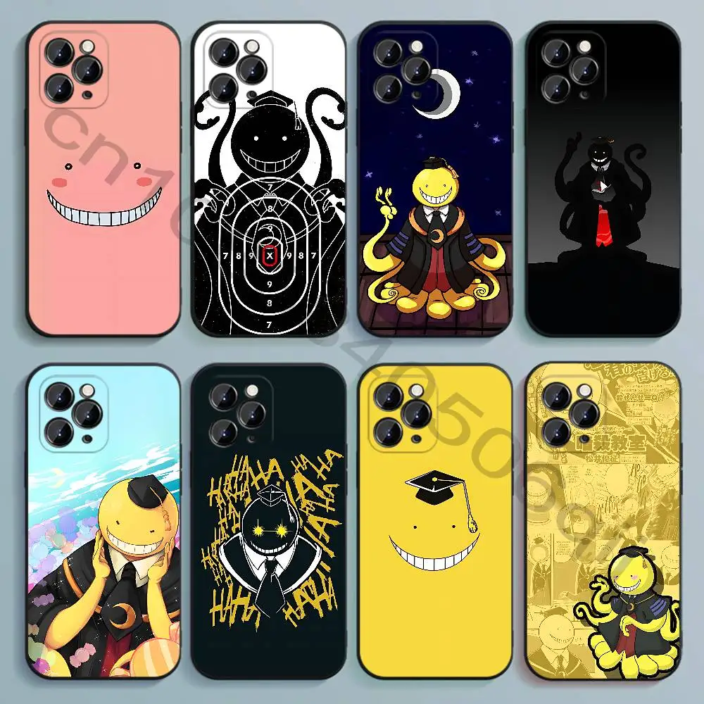 

K-Korosensei Black Soft TPU Case For iPhone 17 16 15 14 13 12 11 Pro Max Plus E Mini Silicone Phone Cover