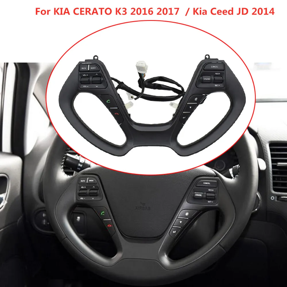 

Audio Volume Music Control Cruise Bluetooth Telephone Tel Sound Switch Steering Wheel Button For KIA K3 2016 2017 K3S