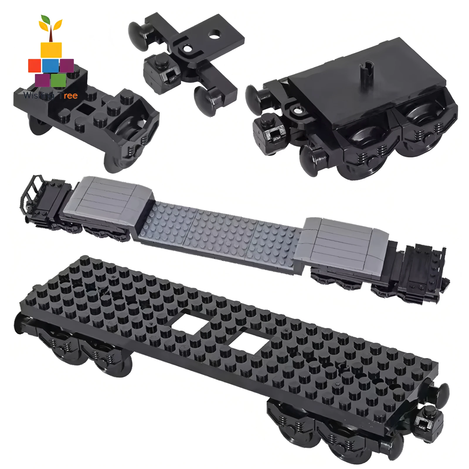 

MOC City Train Base Wheel Carriage Building Blocks DIY Assembled Toys for Kids Christmas Birthday Gifts