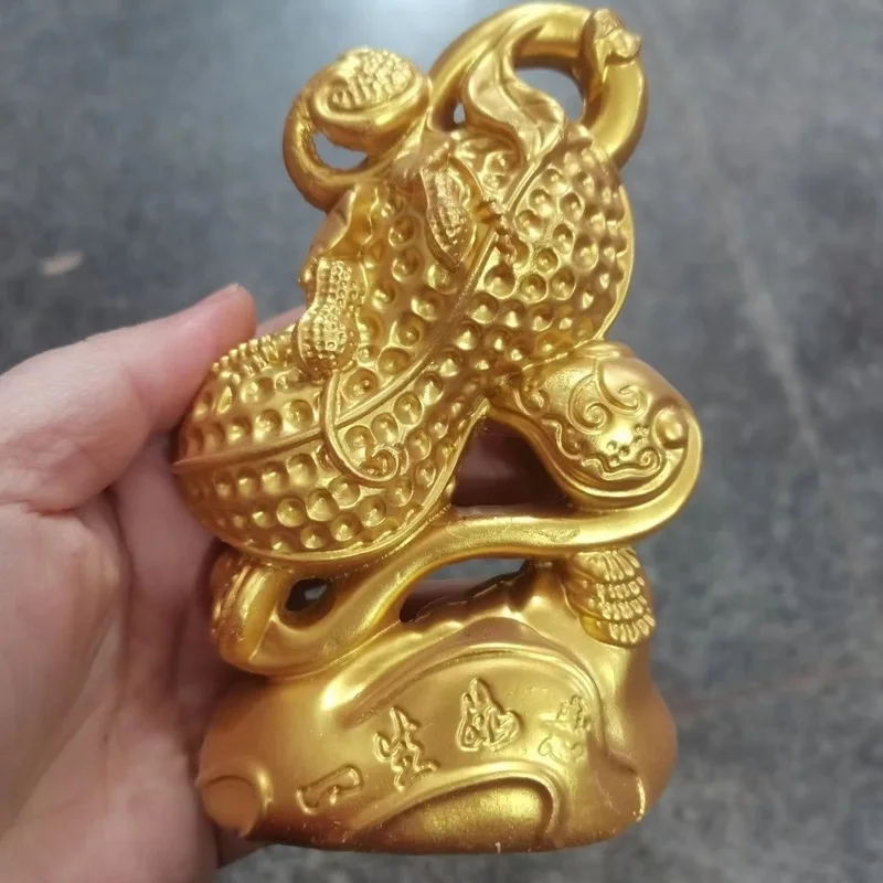 Ornament, Pure Copper, Lifetime Happiness, Peanut , Home and Office Desktop Decoration, Auspicious Ruyi T