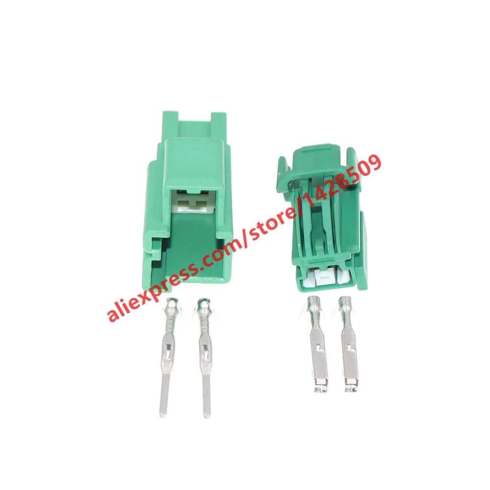 1 Set 2 Pin Green Car Electrical Power Wiring Socket Automotive Accessories 7283-6444-60 7282-6444-60