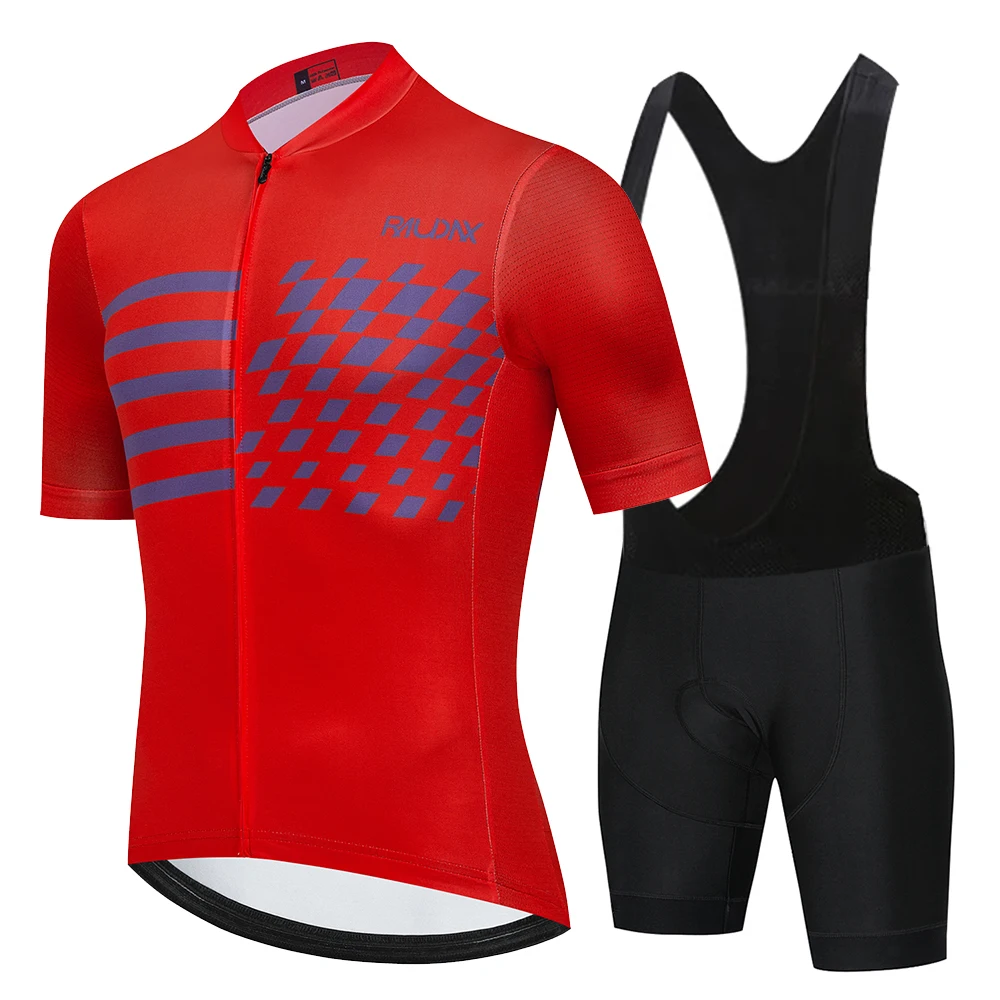 Raudax Summer Cycling Set Man Cycling Jersey Short Sleeve Bicycle Cycling Clothing Kit Mtb Bike Wear Triathlon Maillot Ciclismo