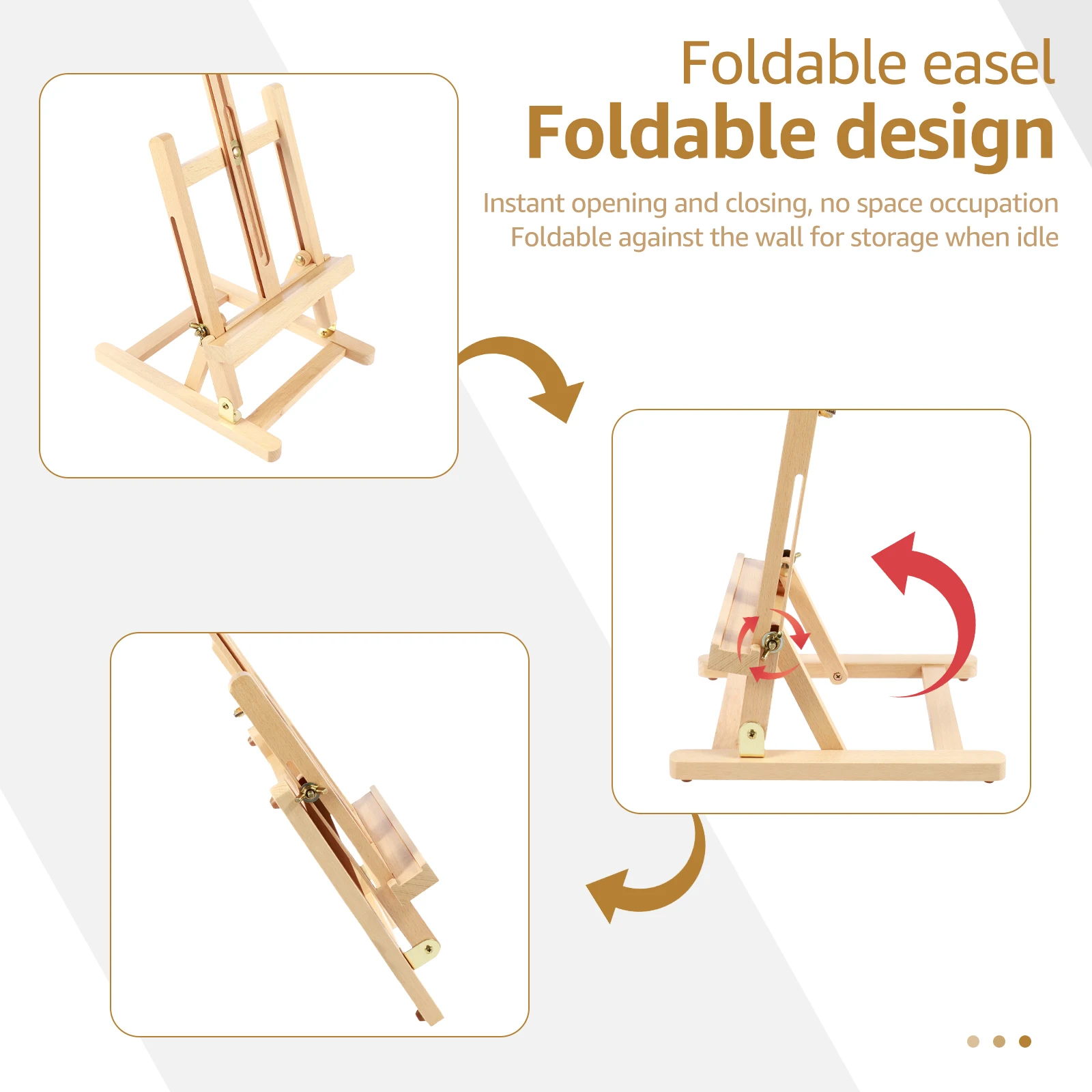 Wooden Desktop Art Easel Foldable Tabletop Easel Stand Portable Small Desktop Easel for Studio Classroom Outdoor Sketching view 5