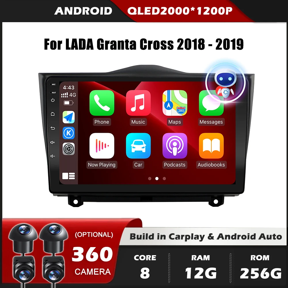 

Car Radio Carplay For LADA Granta Cross 2018 - 2019 GPS Navigation Android Auto Stereo Multimedia Player 5G Wifi Screen BT RDS