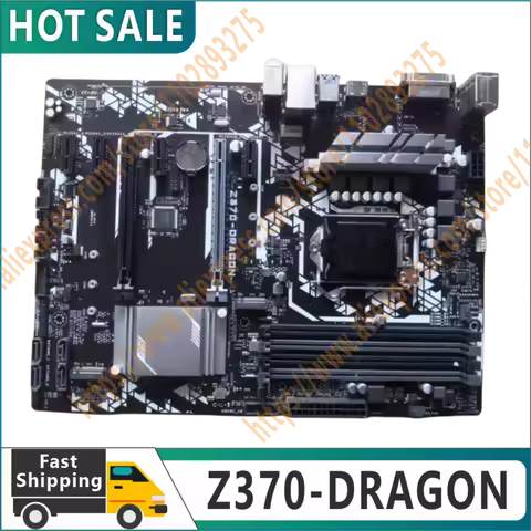 100% original test Z370-DRAGON motherboard supports LGA 1151 DDR4 64GB Z370 i7/i5/i3/cpus M.2 USB3.1 ATX motherboard