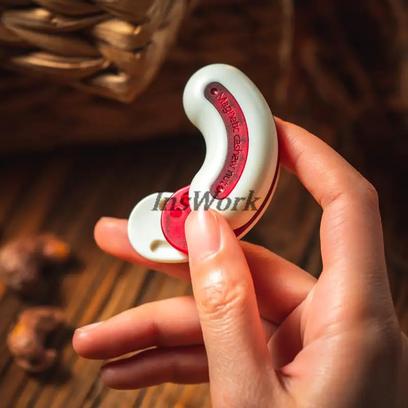 GAO Studio 2.0 Magnetic Cashew Nut Push Slider White Red Decompression Toys Office Magnetic Toys