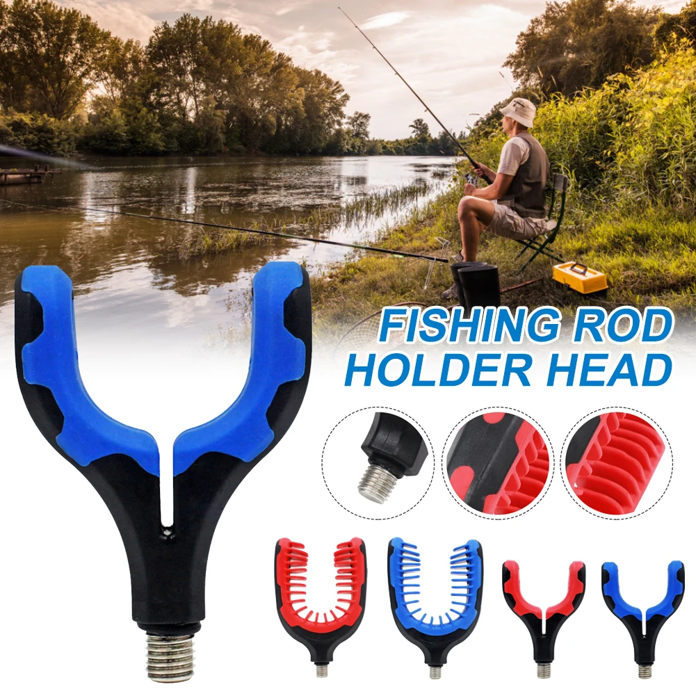 

3/8" Carp Fishing Rod Rest U-Head Non-Slip Fishing Rod Grip with Thread Fishing Pole Holder Gripper Outdoor Fishing Accessories