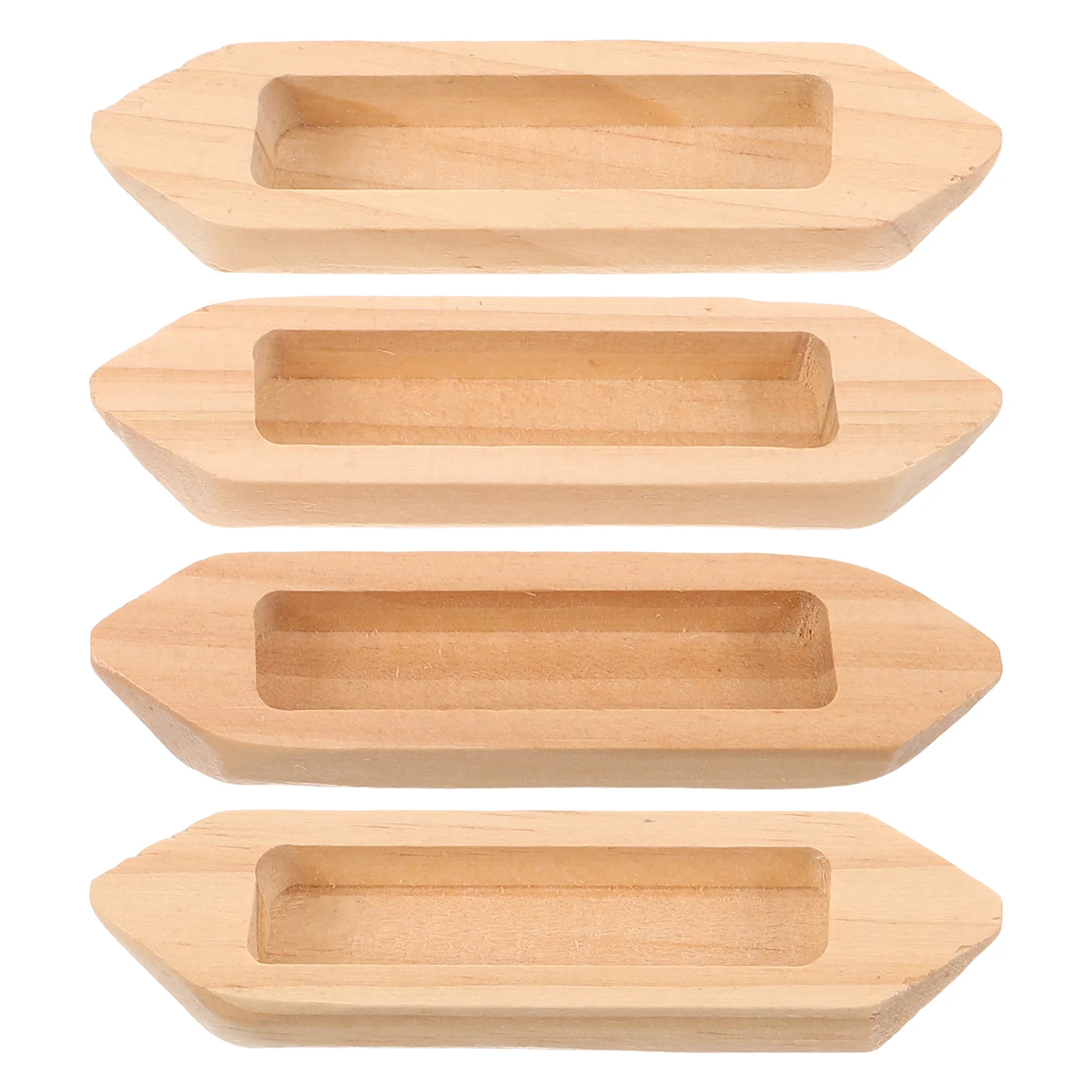

4pcs Unfinished Wooden Boat Mini Canoe For Bathtub Pool Diy Craft Educational Sensory Learning Activity