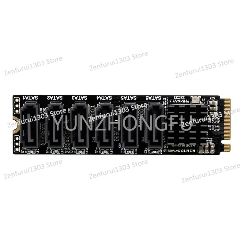 M2 M-key Pci-e3.0 To Sata 6g Expansion Nas Synology Hard Disk Asm1166 Support Pm