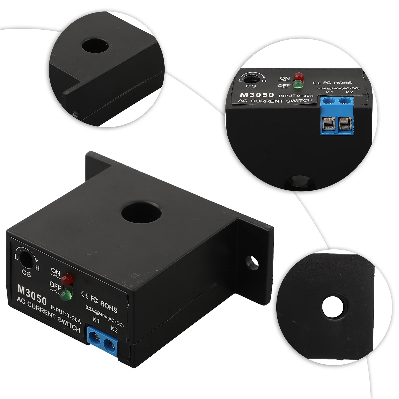 AC Switch Current Sensor Diameter Of Perforation Line 0.2-30A AC Sensing Switch Isolation Safety 100 Percentage
