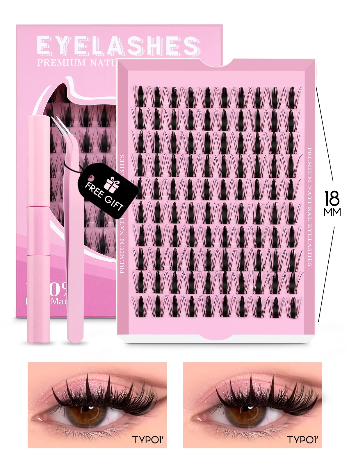 Manga Lashes Kit Natural Volume Cluster Eyelashes