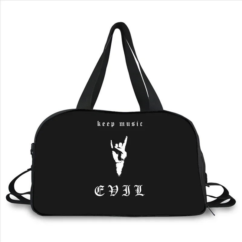 Punk Rock Hard 3D printing fashion trend portable large capacity multi function messenger bag travel bag