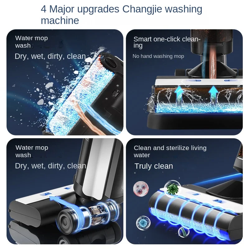 Smart Vacuum Cleaner Wireless Vacuum Mop and Scrubbing Robot for Home Automatic Floor Cleaning