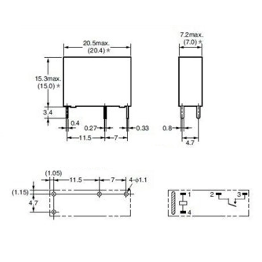1PCS 5V/12V/24V Small Relay G5NB-1A-E-5VDC G5NB-1A-E-12VDC G5NB-1A-E-24VDC 5VDC 12VDC 24VDC 5A DC Relay Module