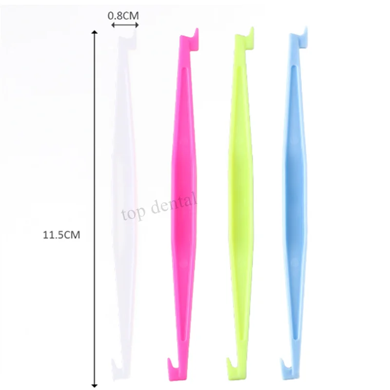 50Pcs Dental Removal Hook Tool Plastic Orthodontic Braces Picker Double Head Extractor 4 Colors