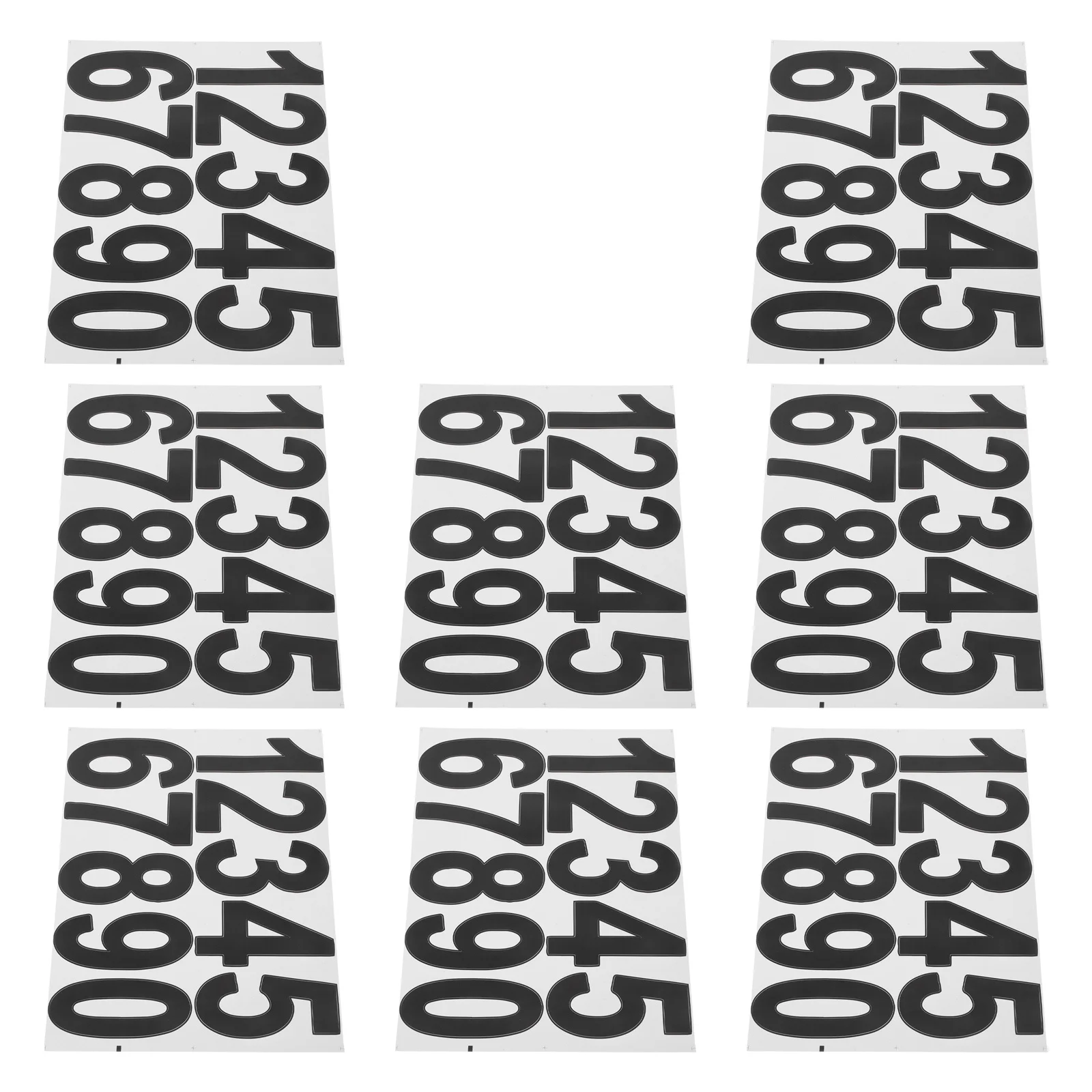 

8 Sheets House Number Stickers Self Adhesive Hollow Out Waterproof Decals for Mailbox Door Window Exterior Address Label Signs