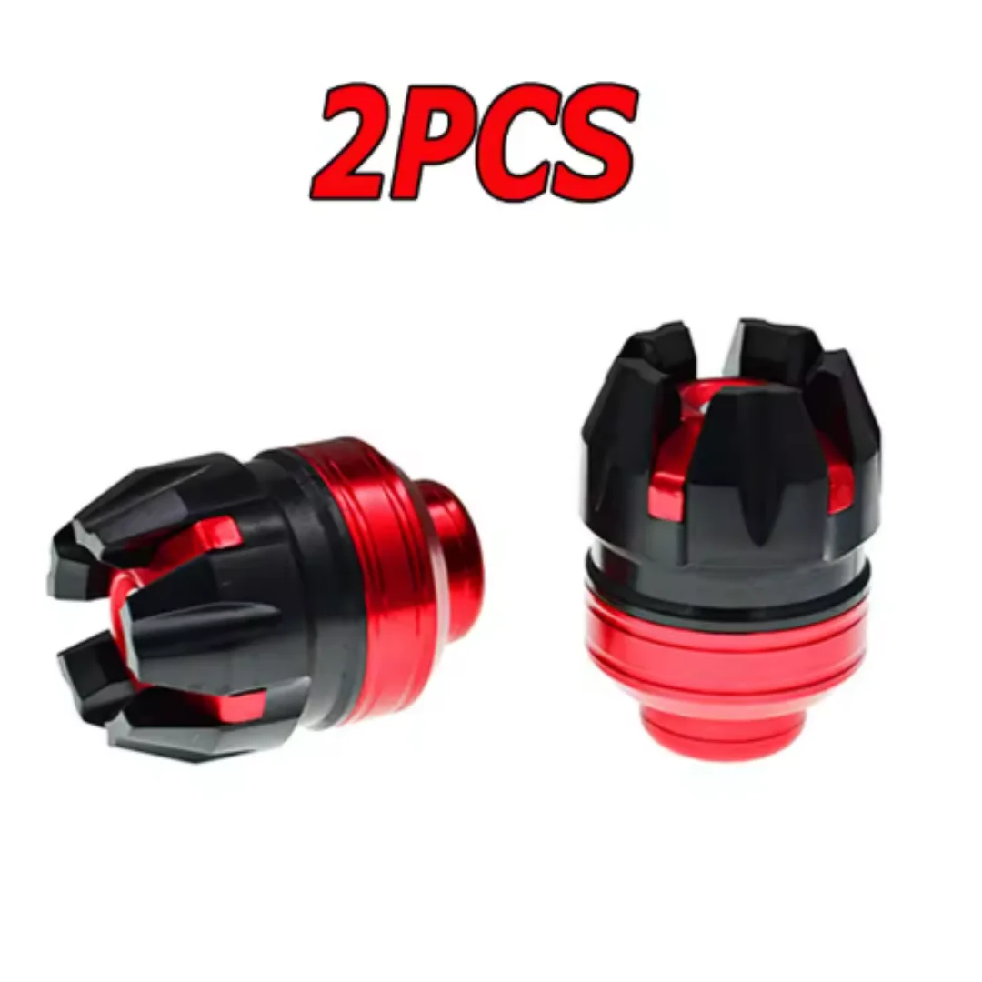 2 Stück CNC-Aluminium Vorderradaufhängungsschutz Rahmen-Slider Sturzschutz für Motorrad Roller E-Bike Motocross Modifikation – Detail 11