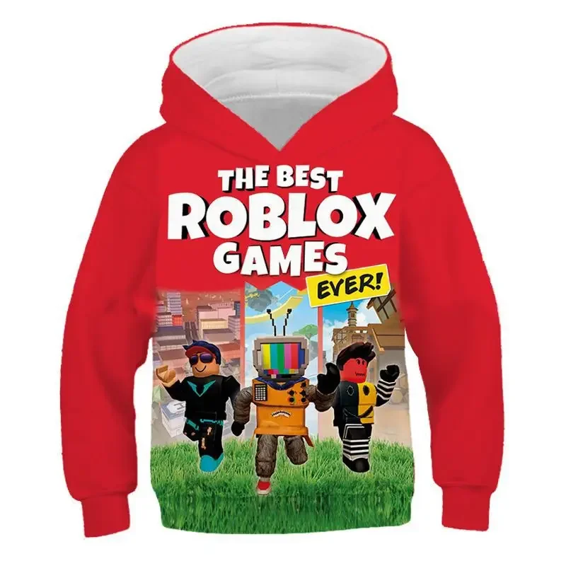 2025 Roblox kid Hoodie Boys Game Sports Pullover Child Cartoon Short sleeve top 3D Print Casual Street Harajuku Clothes #3