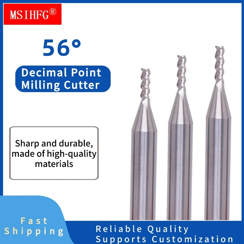 HRC55 3 Flute Decimal Point Endmill Tungsten Carbide End Mill CNC Tools Fresa Metal Steel Frez Router Bit Milling Cutter