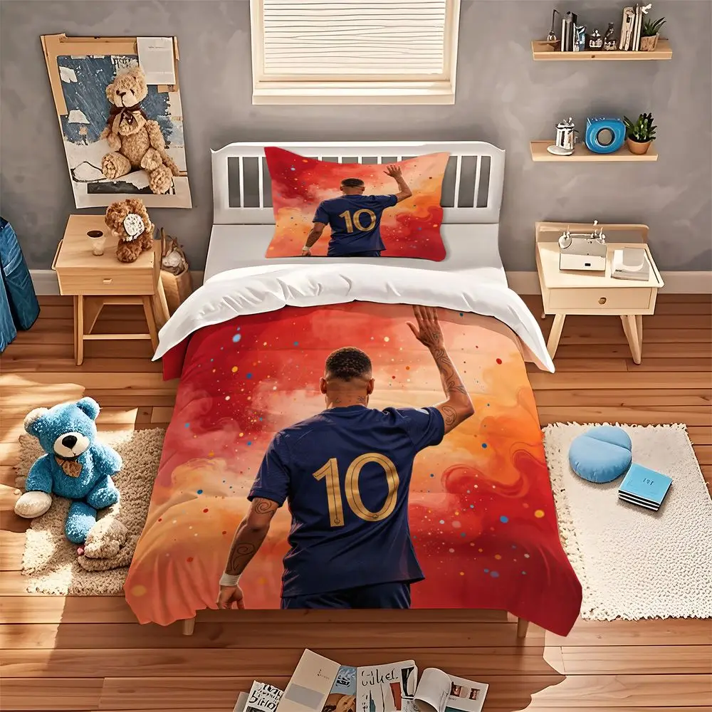Sporty Athlete Jersey Duvet Cover Set Bedding Set with Number 10 and Confetti Design for Teen Bedroom Home Decor