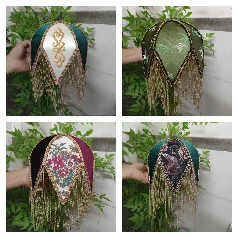 

Retro French Lampshade High-end Fabric Tassel Bead Lamp Shade Classiacl Lamp Shade Bedroom Bedside Lamp Floor Light Cover