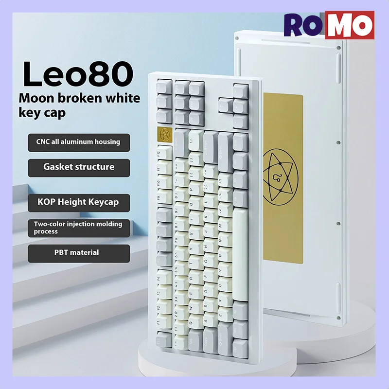 Chosfox Leo 80 Mechanical Keybioard 87keys Three Mode 2.4g Wireless Bluetooth Customization Kit Rgb Slide Light Gaming Keyboard