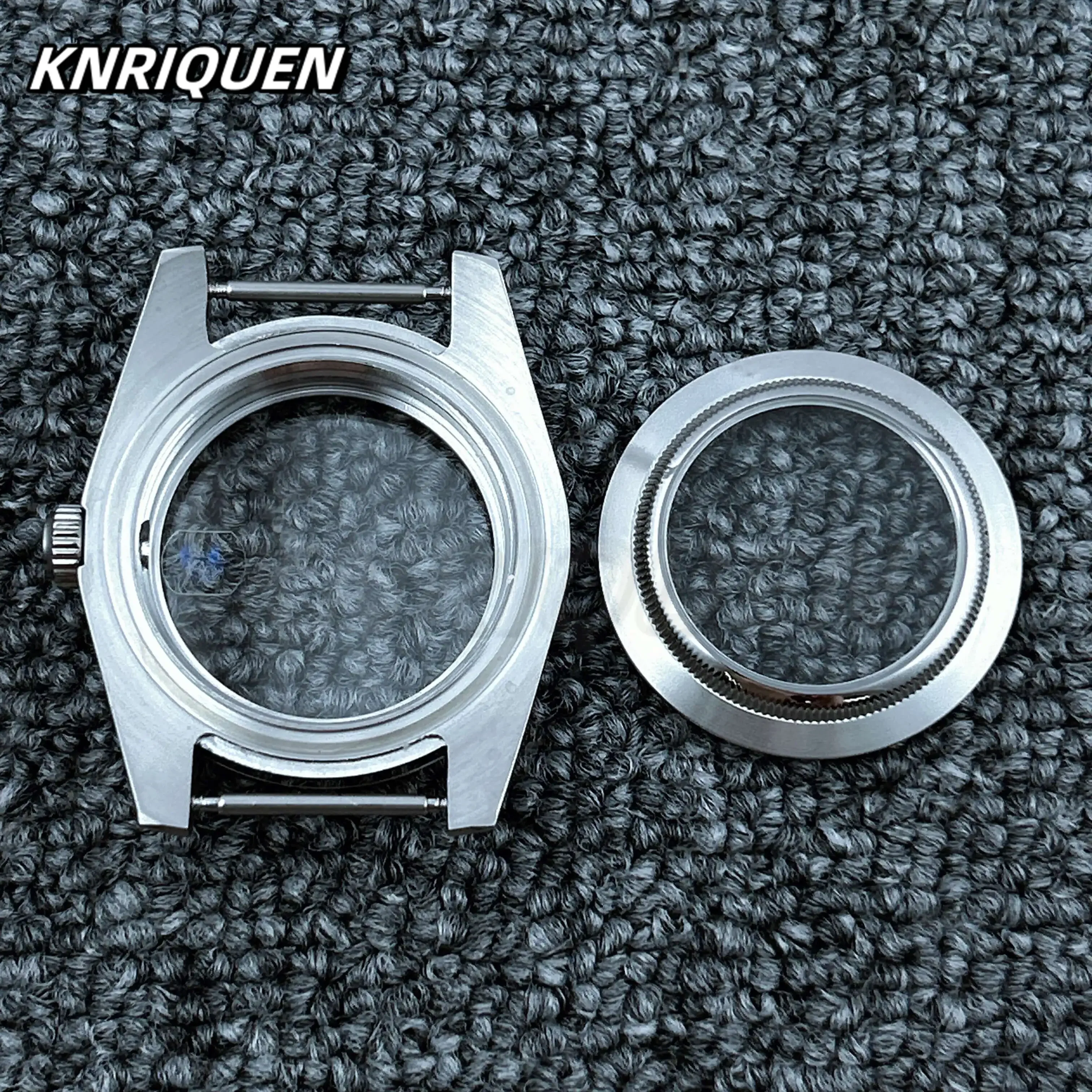 36mm 39mm Oyste-Date Glass Steel Bottom Watch Case with Sapphire Crystal for SK007 ModS Nh35 Nh36 Automatic Mechanical Movement