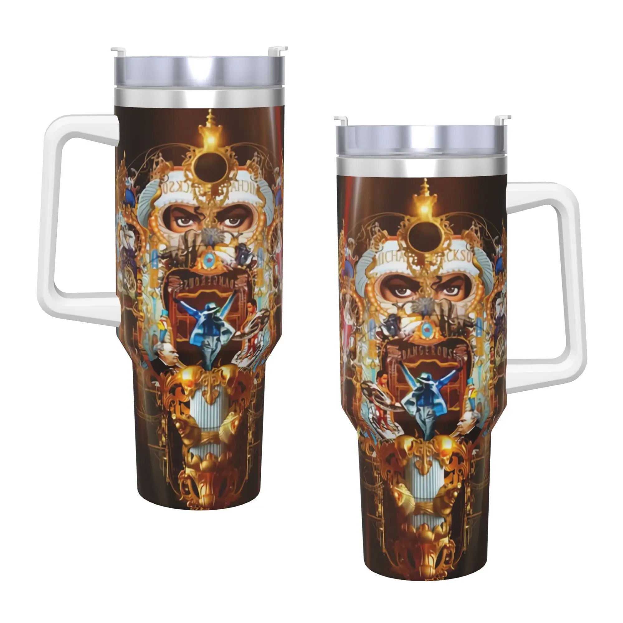 Michael MJ Tumbler King of Pop Male Hot Drinks Water Bottle Leakproof Stainless Steel Coffee Mug Design Travel Mugs Cup