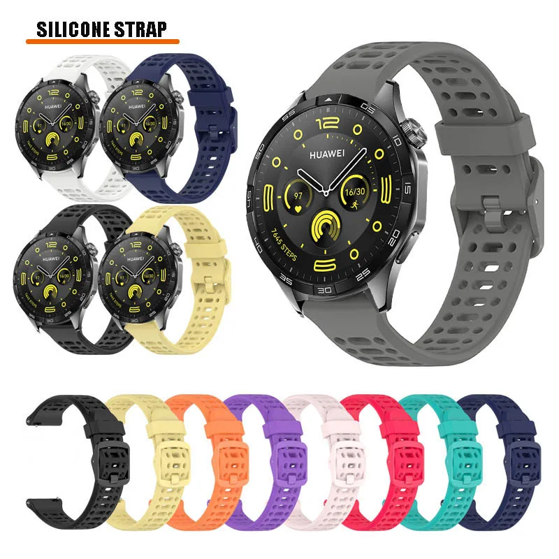 لساعة هواوي GT 5 4 3 / GT5-GT4-GT3 SE-GT2 Pro 2e 42 مللي متر 43 مللي متر 46 مللي متر حزام سيليكون قابل للتنفس