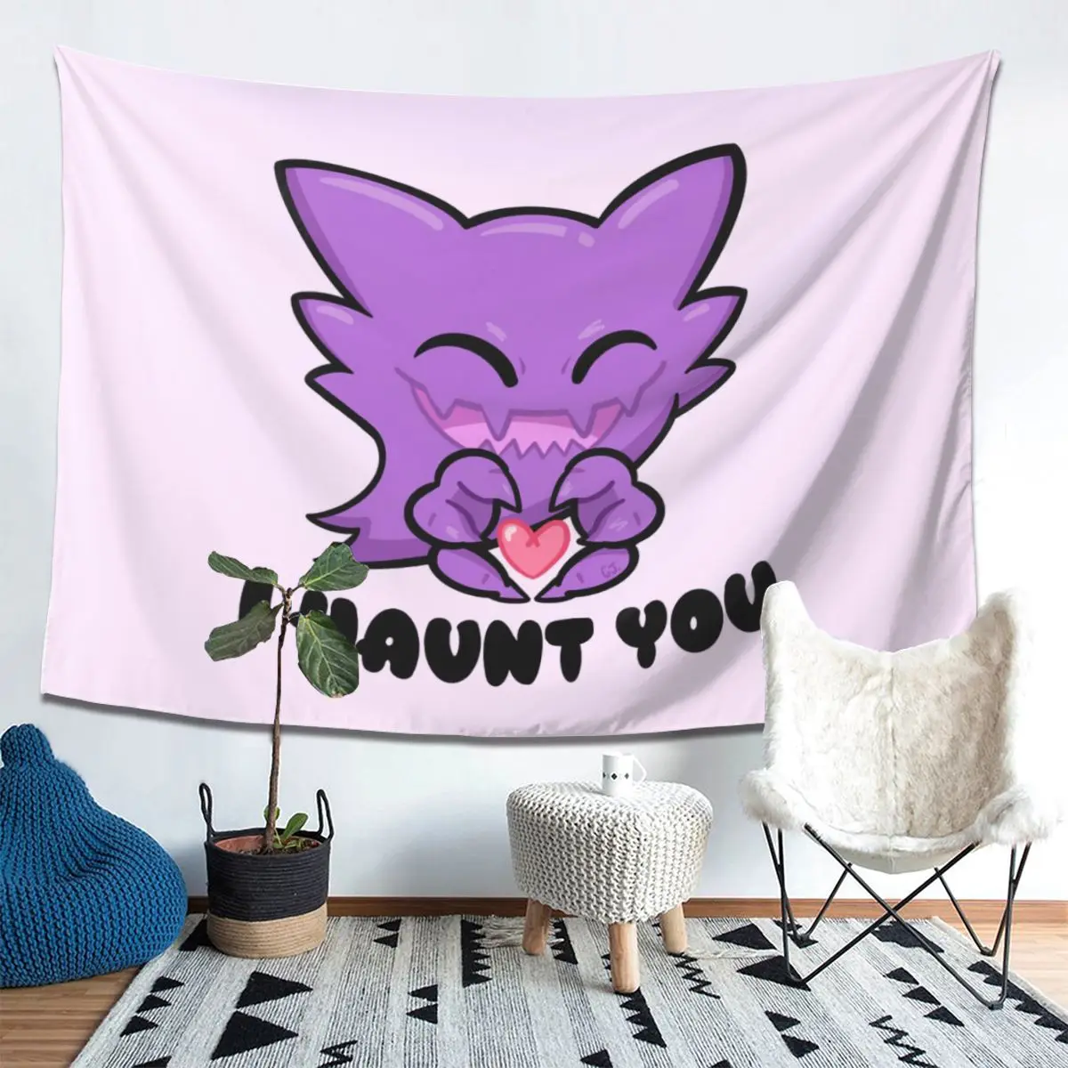 Haunter I Haunt You Tapestry Wall Hanging Aesthetic Home Decoration Tapestries for Dorm Room