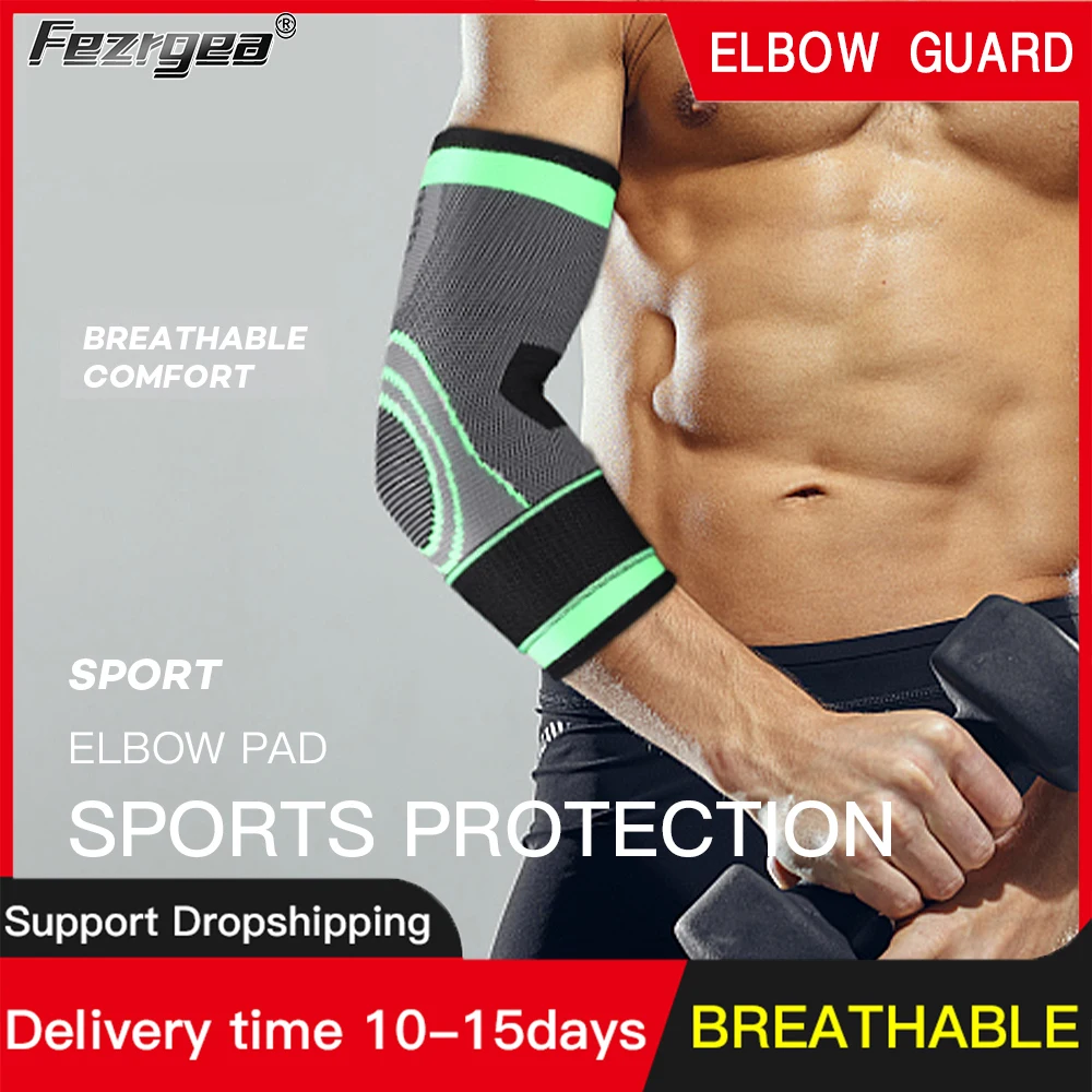 

Sports Breathable Bandage Knitted Elbow Pads Adult Weightlifting Fitness Basketball Elbow Pads