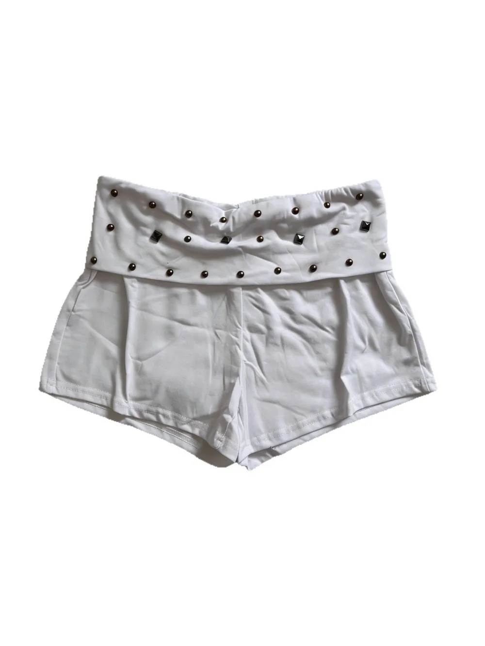 Millennium Shorts retrô de strass escuro, punk gótico europeu americano Y2K, saia sexy de cintura baixa para menina quente, explosão de rua